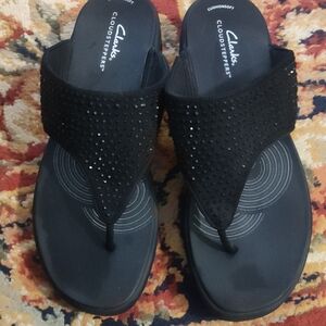 Clarks Women's Black Studded Sandals